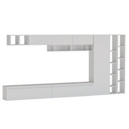 Decorotika Chantilly  Moduler Modern Tv Unit Wall Mount Customizable Layout High Gloss White - thumbnail 4