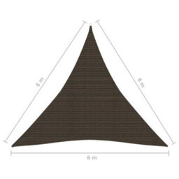 Berkfield Sunshade Sail 160 G/m2 Brown 6X6X6 M Hdpe - thumbnail 6