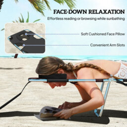 Outsunny Sun Lounger With Reading Hole, Folding Garden Lounger, Black - thumbnail 5