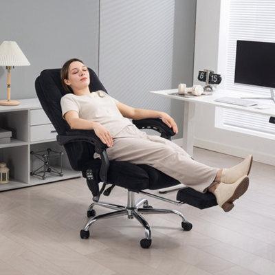 Vinsetto Massage Office Chair, Heated Reclining Desk Chair, Black - image 1