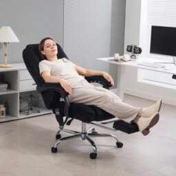 Vinsetto Massage Office Chair, Heated Reclining Desk Chair, Black - thumbnail 1