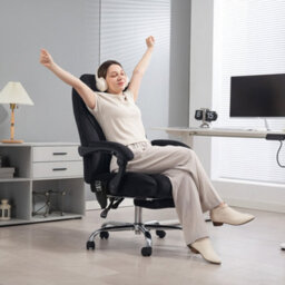 Vinsetto Massage Office Chair, Heated Reclining Desk Chair, Black - thumbnail 9