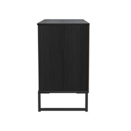 Ancona Matt Black Ash Tv Stand With 2 Shelves & 3 Drawers, (H)68.3Cm X (W)96.8Cm X (D)39.2Cm - thumbnail 5