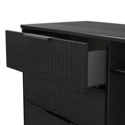 Ancona Matt Black Ash Tv Stand With 2 Shelves & 3 Drawers, (H)68.3Cm X (W)96.8Cm X (D)39.2Cm - thumbnail 3