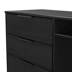 Ancona Matt Black Ash Tv Stand With 2 Shelves & 3 Drawers, (H)68.3Cm X (W)96.8Cm X (D)39.2Cm - thumbnail 4