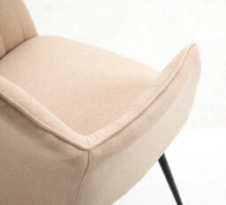 Hallowood Furniture Light Brown Fabric Chair With Metal Legs (Pair) - thumbnail 9