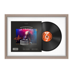 "AK Frames 25X17"" Rose Gold Modern Vinyl Record Frame With White Mount For 12 Inch Lp Cover & Disc - Overlapped Design" - thumbnail 1