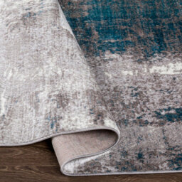 Livabliss Wanderlust-Abstract Blue Grey Cream Modern Marble Living Dining Bedroom Rug 200 X 275 Cm Easy Care, Non Shedding - thumbnail 4