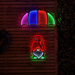 Samuel Alexander 85Cm Infinity Light Up Hanging Parachute Gonk Christmas Decoration With Multi Coloured Leds - thumbnail 1