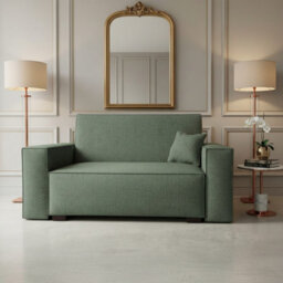 Viva Vox Ii Upholstered Sofa Bed With Sleeping Function Bedding Storage Wooden Legs And Frame 152X88X102Cm Green