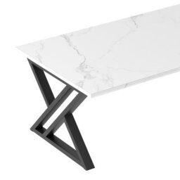 Huhote Stylish Coffee Table Black Metal Frame 39.3X18.9X17.7 In End Side Table For Living Room Bedroom Office Center Tea Table - thumbnail 9