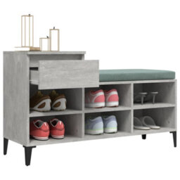Berkfield Shoe Cabinet Concrete Grey 102X36X60 Cm Engineered Wood - thumbnail 5