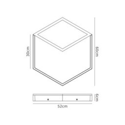 Luminosa Lighting Luminosa Kubick Ceiling/wall Light, 48W Led, 3000K, 2700Lm, White, 3Yrs Warranty - thumbnail 5