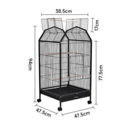Thehotsale Open Play Top Metal Pet Bird Cage With Casters 47.5Cm W X 47.5Cm D X 94Cm H - thumbnail 6