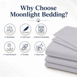 Moonlight Bedding 100% Cotton Hotel Quality Flat Bed Sheet, Top Sheet For Guest House, Spa & Airbnb(White, Super King, 270X310 Cm) - thumbnail 4