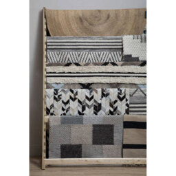 Orsina Large Tribal Rug In Black And Cream, Handcrafted Wool And Cotton Floor Rug, Tribal Pattern Area Rug - thumbnail 8