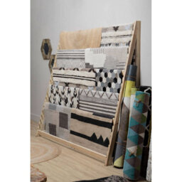 Orsina Large Tribal Rug In Black And Cream, Handcrafted Wool And Cotton Floor Rug, Tribal Pattern Area Rug - thumbnail 7