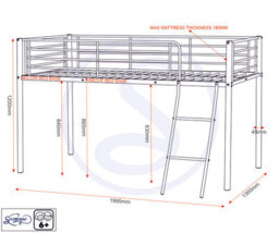 Seconique Kora Mid Sleeper Metal Bed Frame In Black Finish Fits  3Ft Single Mattress - thumbnail 8