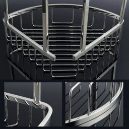 2Tier Corner Shower Caddy Stainless Steel Rust Resistant Bathroom Organizer Rack - thumbnail 3
