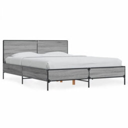 Berkfield Bed Frame Without Mattress Grey Sonoma 120X190 Cm Small Double - thumbnail 2