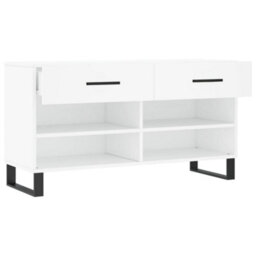 Berkfield Shoe Bench White 102X35X55 Cm Engineered Wood - thumbnail 5
