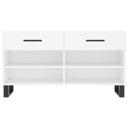 Berkfield Shoe Bench White 102X35X55 Cm Engineered Wood - thumbnail 6