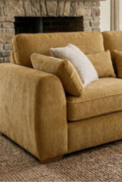 Loft Home Elara Warm Ochre Wide 3 Seater Fabric Sofa - thumbnail 3