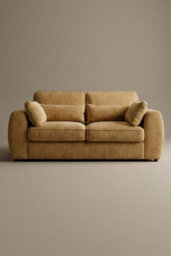 Loft Home Elara Warm Ochre Wide 3 Seater Fabric Sofa - thumbnail 2