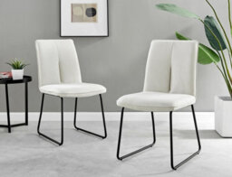Furniturebox Uk Koko Walnut Effect Round Dining Table & 4 Cream Halle Chairs - thumbnail 8