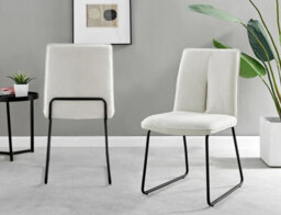 Furniturebox Uk Koko Walnut Effect Round Dining Table & 4 Cream Halle Chairs - thumbnail 7