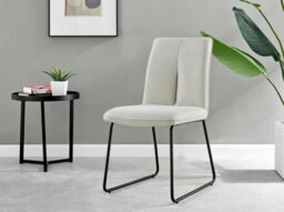 Furniturebox Uk Koko Walnut Effect Round Dining Table & 4 Cream Halle Chairs - thumbnail 9