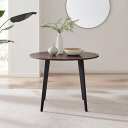 Furniturebox Uk Koko Walnut Effect Round Dining Table & 4 Cream Halle Chairs - thumbnail 3