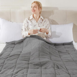 Vivo Dark Grey Teddy Fleece Weighted Blanket Quilted Sherpa Throw Deep Sleep Therapy Relax - 125 X 180Cm - 6Kg