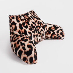 OHS Leopard Cushion Reading Pillow Plush Plump Padded Soft Arms Lumbar Chair Support - thumbnail 4