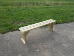 Arbor Garden Solutions Hollies Wooden Bench, Rounded Outdoor Garden Fence Seat(7Ft, Natural Finish) - thumbnail 5