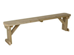 Arbor Garden Solutions Hollies Wooden Bench, Rounded Outdoor Garden Fence Seat(7Ft, Natural Finish) - thumbnail 2