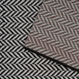 Loomed Black White Herringbone Cut To Measure Stair Carpet Runner 60Cm Wide - thumbnail 4