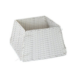 47Cm X 46Cm Samuel Alexander Foldable Faux Rattan Christmas Tree Skirt In White - thumbnail 9