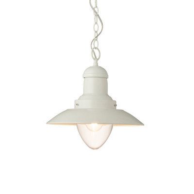 Luminosa Lighting Luminosa Polperro Single Pendant Ceiling Lamp, Gloss Cream, Glass - image 1