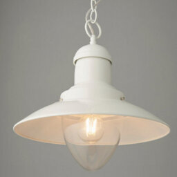 Luminosa Lighting Luminosa Polperro Single Pendant Ceiling Lamp, Gloss Cream, Glass - thumbnail 4