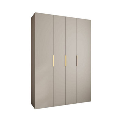 Arte Elegant Cashmere Como Iv Hinged Door Wardrobe H2460mm W1700mm D500mm, Four Doors, Sixteen Shelves, Two Hanging Rails, Gold Handles - image 1