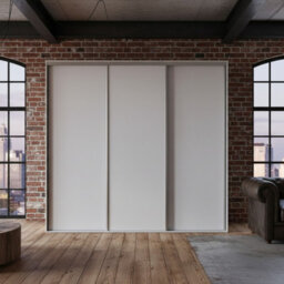 Grande 277 Modern Sliding Door Wardrobe White Large Storage Unit Without Mirror - thumbnail 2