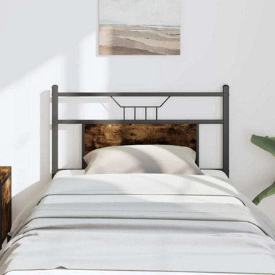 Berkfield Headboard Smoked Oak 80 Cm Engineered Wood And Steel - image 1