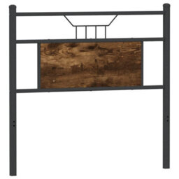 Berkfield Headboard Smoked Oak 80 Cm Engineered Wood And Steel - thumbnail 6