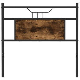 Berkfield Headboard Smoked Oak 80 Cm Engineered Wood And Steel - thumbnail 4
