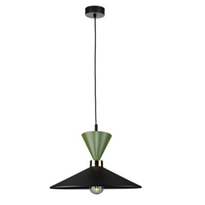 Luminosa Lighting Luminosa Amaris Dome Pendant Ceiling Light Black, Green 1X E27 - image 1