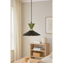 Luminosa Lighting Luminosa Amaris Dome Pendant Ceiling Light Black, Green 1X E27 - thumbnail 2
