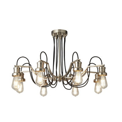 Lighting Collection Boston Satin Silver 8Lt Pendant - image 1