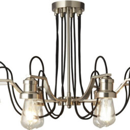 Lighting Collection Boston Satin Silver 8Lt Pendant - thumbnail 3