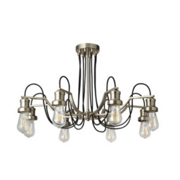 Lighting Collection Boston Satin Silver 8Lt Pendant - thumbnail 2